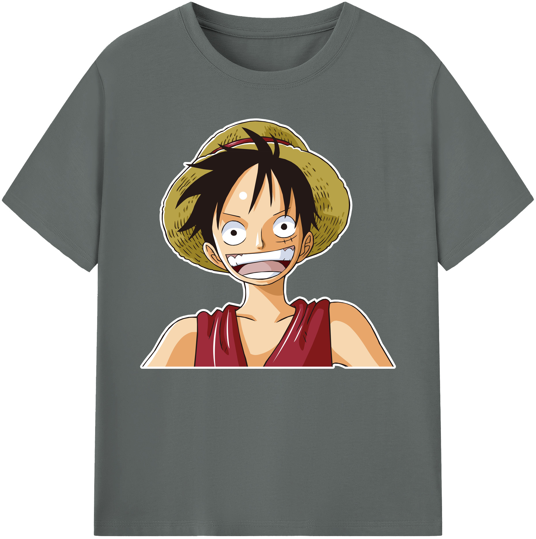 ワンピース モンキー・D・ルフィ ONE PIECE Monkey D. Luffy 綿100％ メンズ半袖Tシャツ｜肌触りやわらか＆通気性